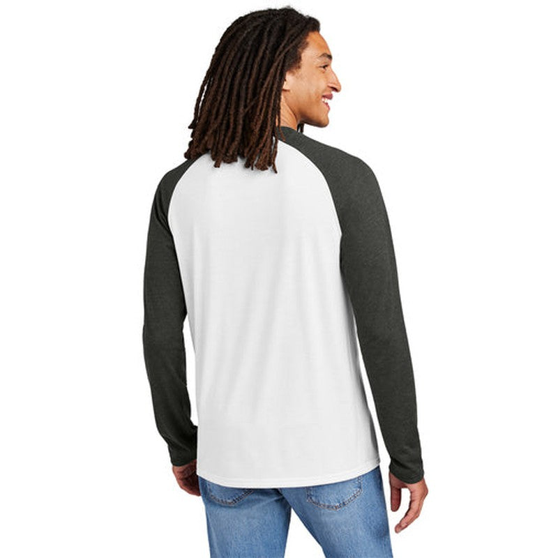 NEW SEI Allmade® Unisex Tri-Blend Long Sleeve Colorblock Raglan - Space Black/Bright White