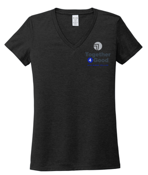 T4G Allmade® Women’s Tri-Blend V-Neck Tee - Space Black