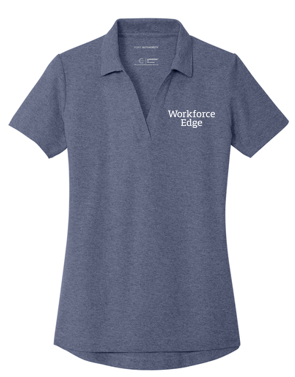 T4G Port Authority® Women's C-FREE® Cotton Blend Pique Polo - Navy Heather