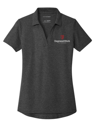 T4G Port Authority® Women's C-FREE® Cotton Blend Pique Polo - Charcoal Heather