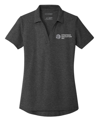T4G Port Authority® Women's C-FREE® Cotton Blend Pique Polo - Charcoal Heather