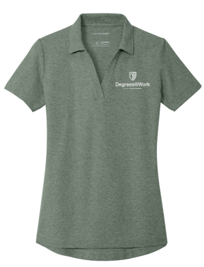 T4G Port Authority® Women's C-FREE® Cotton Blend Pique Polo - Dark Green Heather