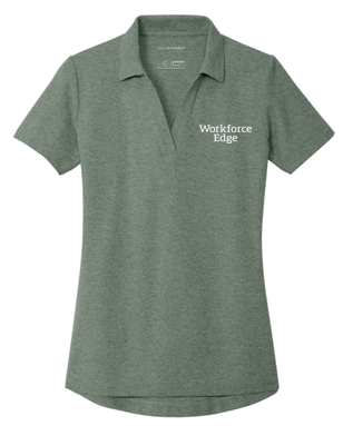 T4G Port Authority® Women's C-FREE® Cotton Blend Pique Polo - Dark Green Heather