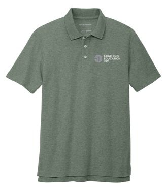 T4G Port Authority® C-FREE ® Cotton Blend Pique Polo - Dark Green Heather