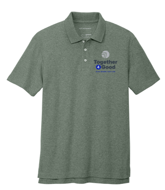 T4G Port Authority® C-FREE ® Cotton Blend Pique Polo - Dark Green Heather