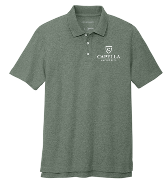 T4G Port Authority® C-FREE ® Cotton Blend Pique Polo - Dark Green Heather