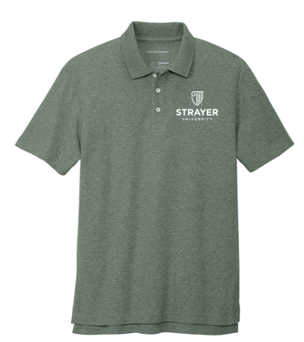 T4G Port Authority® C-FREE ® Cotton Blend Pique Polo - Dark Green Heather