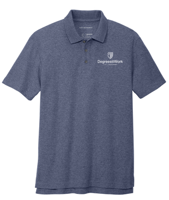 T4G Port Authority® C-FREE ® Cotton Blend Pique Polo - Navy Heather