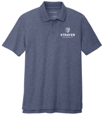 T4G Port Authority® C-FREE ® Cotton Blend Pique Polo - Navy Heather