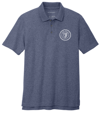 T4G Port Authority® C-FREE ® Cotton Blend Pique Polo - Navy Heather