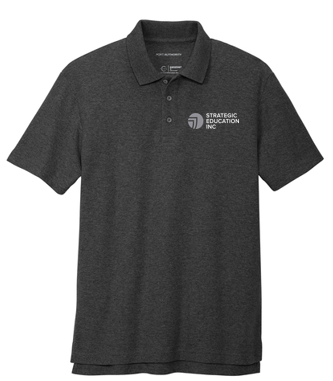 T4G Port Authority® C-FREE ® Cotton Blend Pique Polo - Charcoal Heather