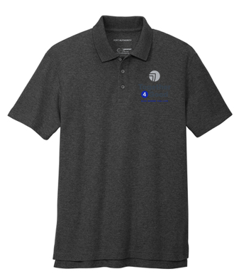 T4G Port Authority® C-FREE ® Cotton Blend Pique Polo - Charcoal Heather