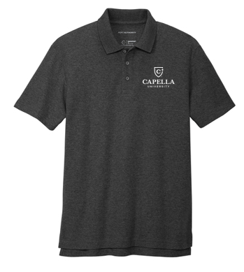 T4G Port Authority® C-FREE ® Cotton Blend Pique Polo - Charcoal Heather