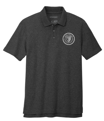 T4G Port Authority® C-FREE ® Cotton Blend Pique Polo - Charcoal Heather