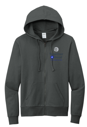 T4G Allmade® Unisex Organic French Terry Full-Zip Hoodie - Terrain Grey