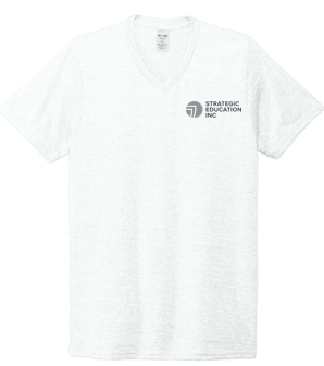 T4G Allmade® Unisex Tri-Blend V-Neck Tee - Fairly White