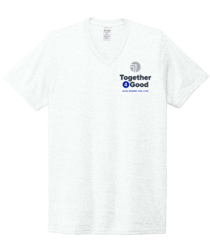T4G Allmade® Unisex Tri-Blend V-Neck Tee - Fairly White