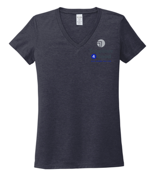 T4G Allmade® Women’s Tri-Blend V-Neck Tee - Rebel Blue