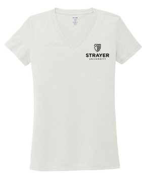 T4G Allmade® Women’s Tri-Blend V-Neck Tee - Fairly White