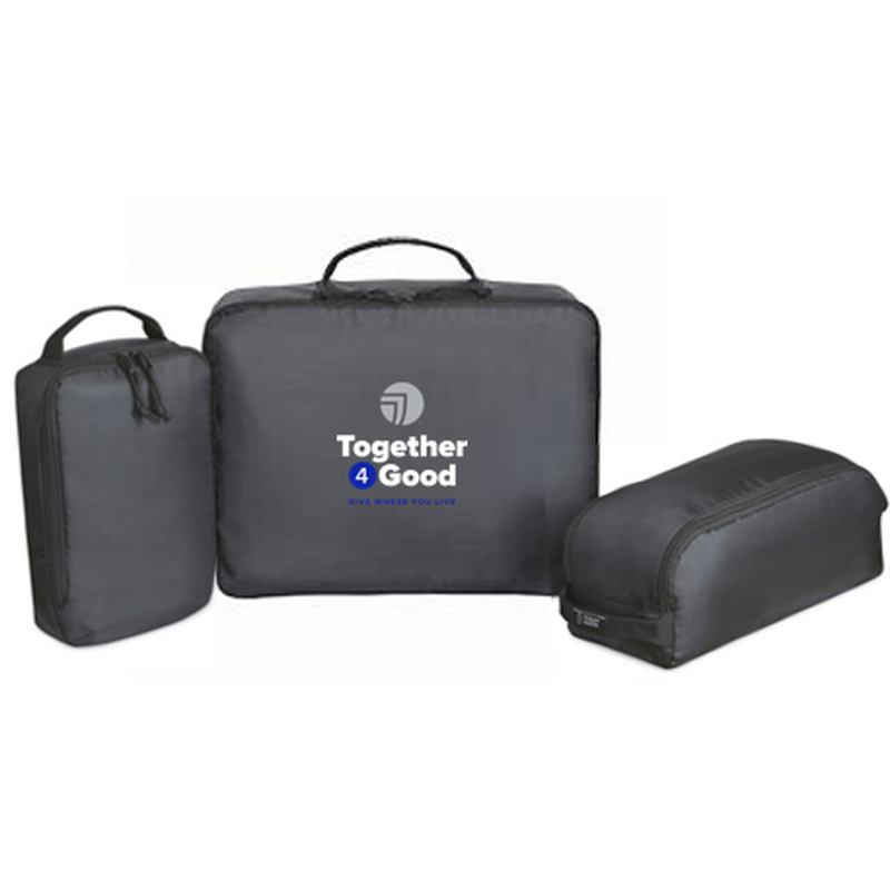 T4G Renew rPET 3 Piece Packing Cube Set - BLACK