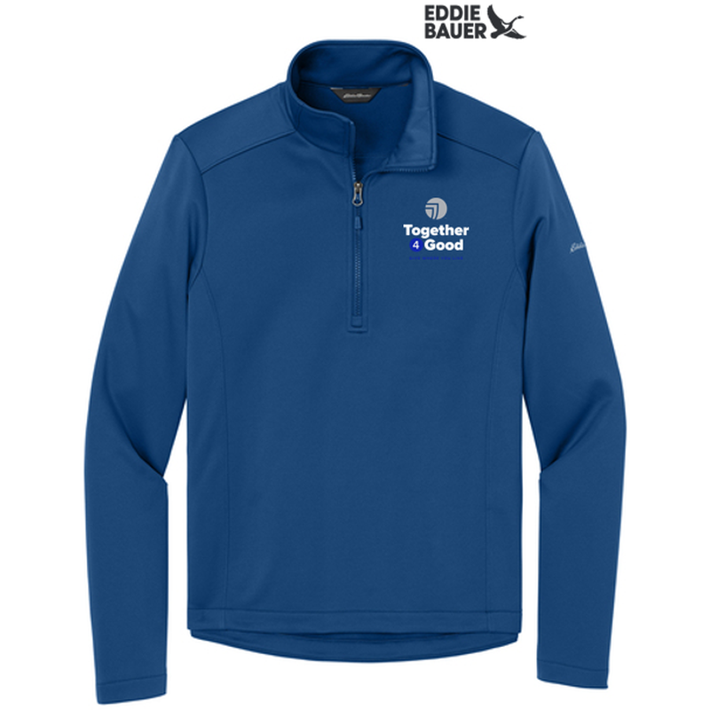 T4G Eddie Bauer® Smooth Mid Layer Fleece 1/2-Zipe - Cobalt Blue
