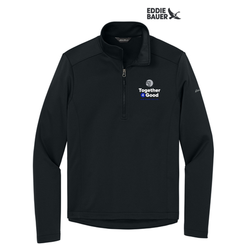 T4G Eddie Bauer® Smooth Mid Layer Fleece 1/2-Zipe - BLACK