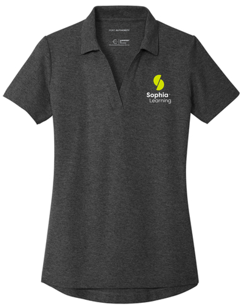 T4G Port Authority® Women's C-FREE® Cotton Blend Pique Polo - Charcoal Heather