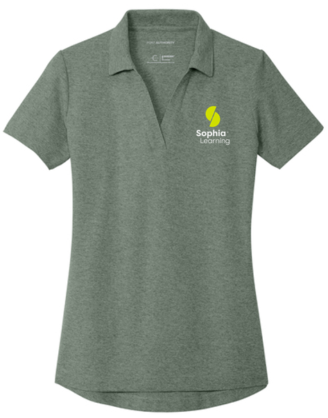 T4G Port Authority® Women's C-FREE® Cotton Blend Pique Polo - Dark Green Heather