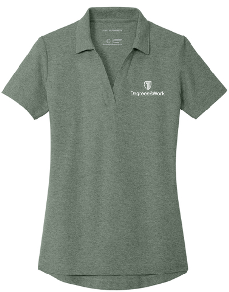 T4G Port Authority® Women's C-FREE® Cotton Blend Pique Polo - Dark Green Heather