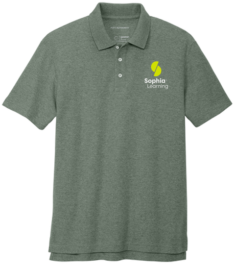 T4G Port Authority® C-FREE ® Cotton Blend Pique Polo - Dark Green Heather