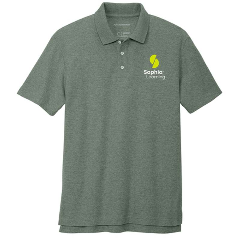 T4G Port Authority® C-FREE ® Cotton Blend Pique Polo - Dark Green Heather