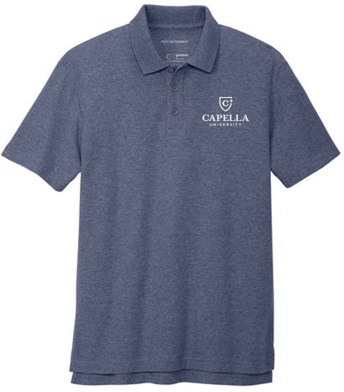 T4G Port Authority® C-FREE ® Cotton Blend Pique Polo - Navy Heather
