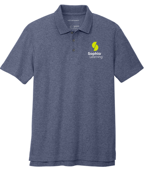 T4G Port Authority® C-FREE ® Cotton Blend Pique Polo - Navy Heather