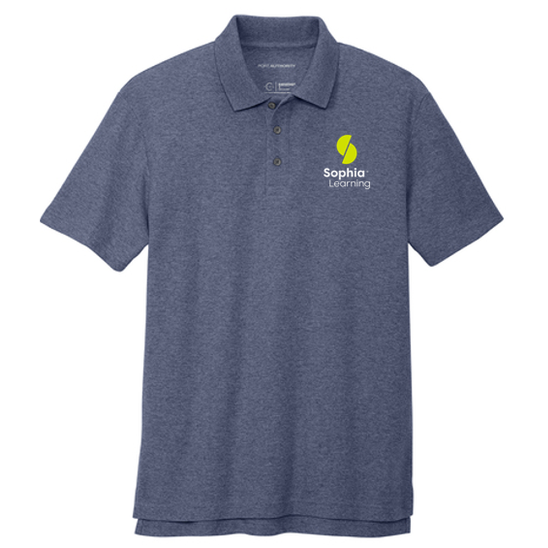 T4G Port Authority® C-FREE ® Cotton Blend Pique Polo - Navy Heather