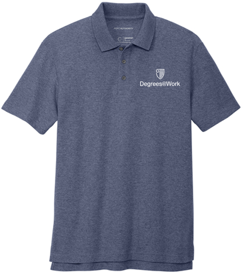 T4G Port Authority® C-FREE ® Cotton Blend Pique Polo - Navy Heather