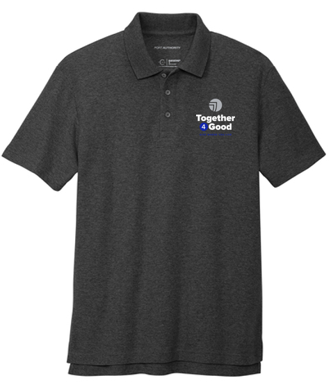 T4G Port Authority® C-FREE ® Cotton Blend Pique Polo - Charcoal Heather