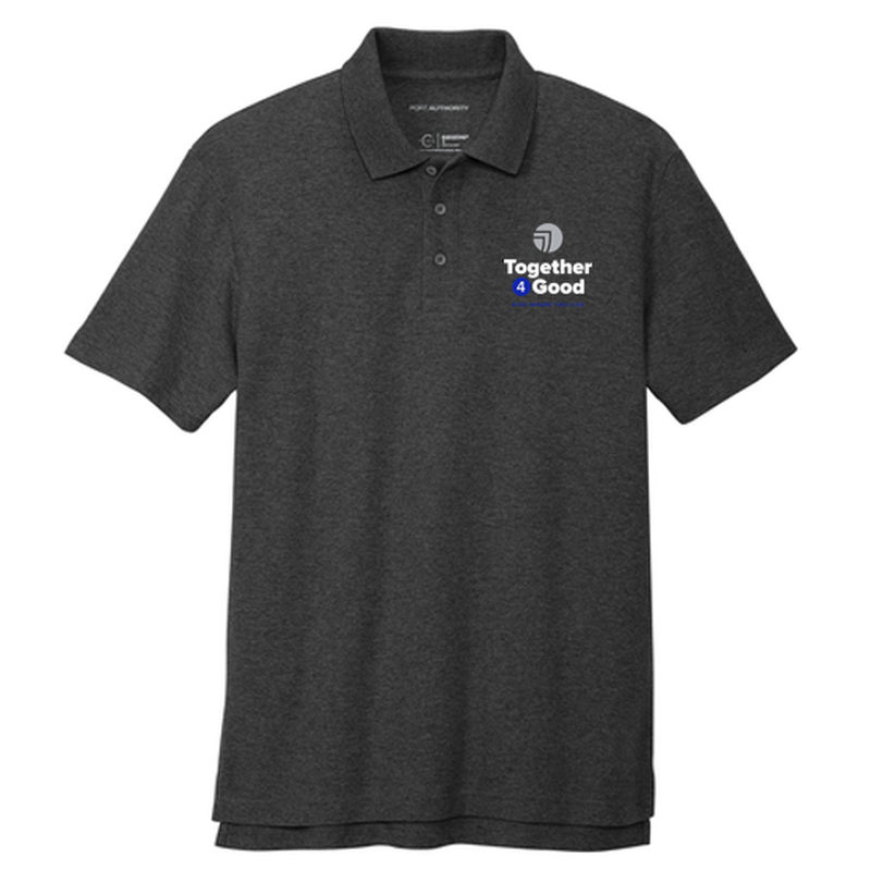 T4G Port Authority® C-FREE ® Cotton Blend Pique Polo - Charcoal Heather