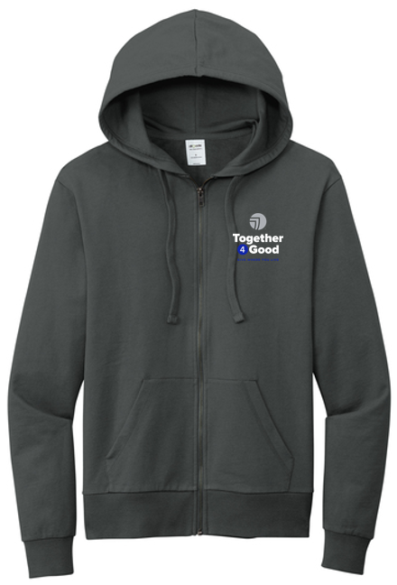 T4G Allmade® Unisex Organic French Terry Full-Zip Hoodie - Terrain Grey