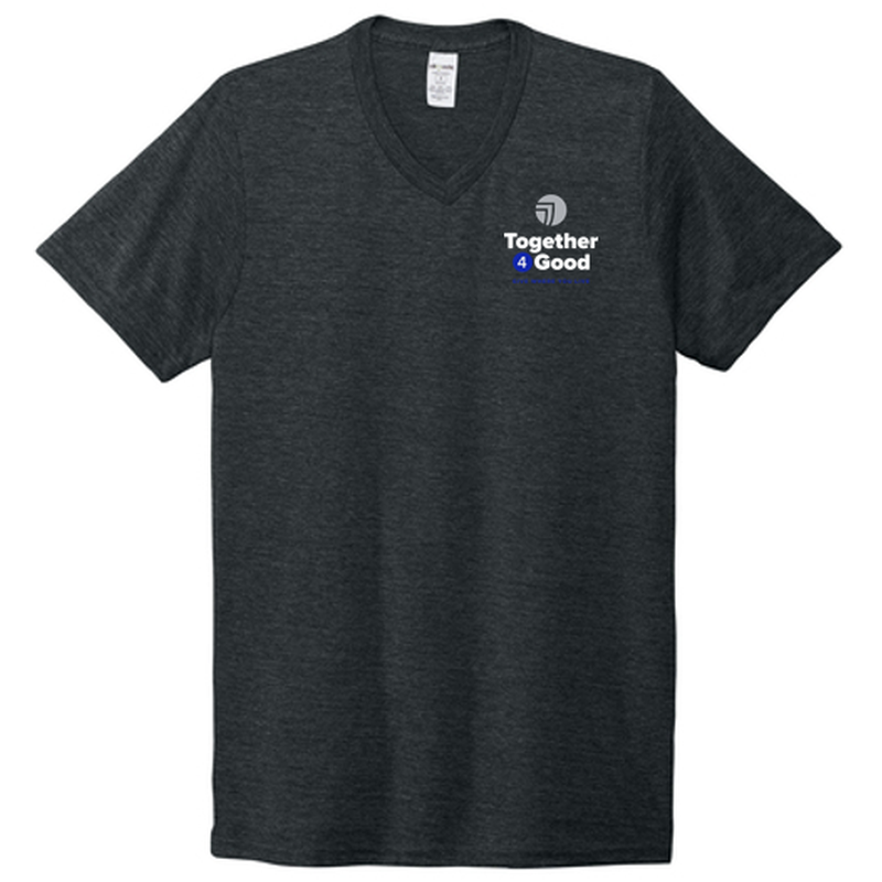 T4G Allmade® Unisex Tri-Blend V-Neck Tee - Space Black