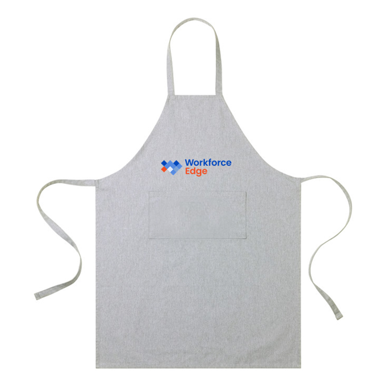 T4G AWARE™ Recycled Cotton Bib Front Apron With Pocket - Light Grey