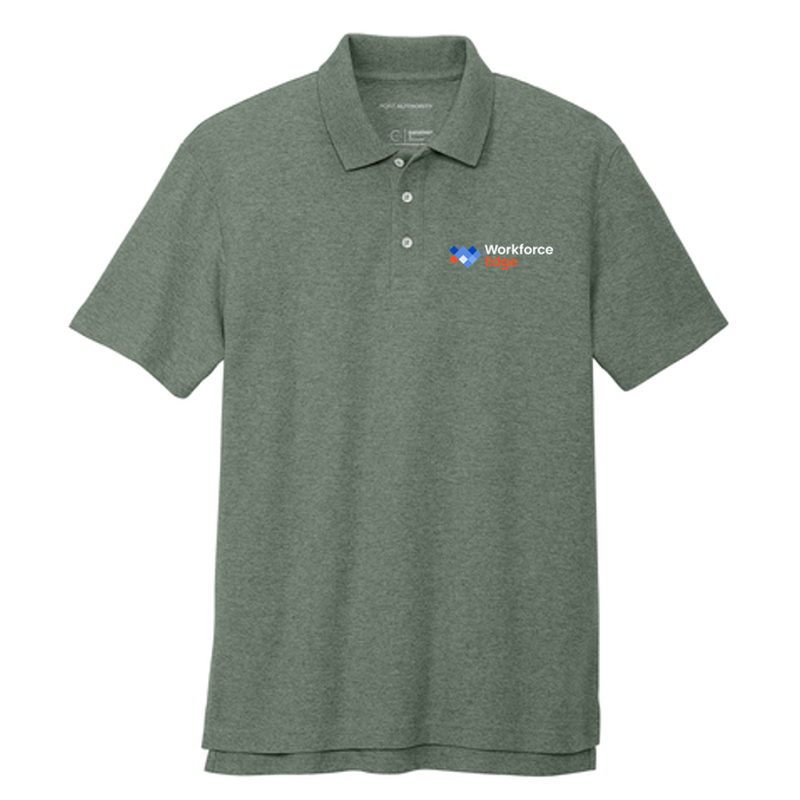 T4G Port Authority® C-FREE ® Cotton Blend Pique Polo - Dark Green Heather