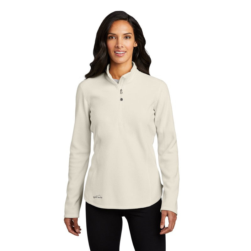 NEW SEI Eddie Bauer® Ladies 1/2-Zip Microfleece Jacket-Ivory