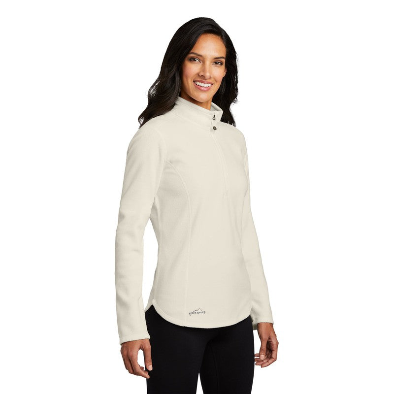NEW SEI Eddie Bauer® Ladies 1/2-Zip Microfleece Jacket-Ivory