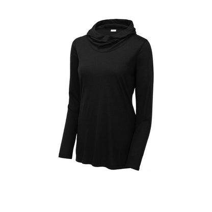 Sport-Tek ® Ladies Tri-Blend Wicking Long Sleeve Hoodie - BLACK