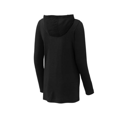 Sport-Tek ® Ladies Tri-Blend Wicking Long Sleeve Hoodie - BLACK