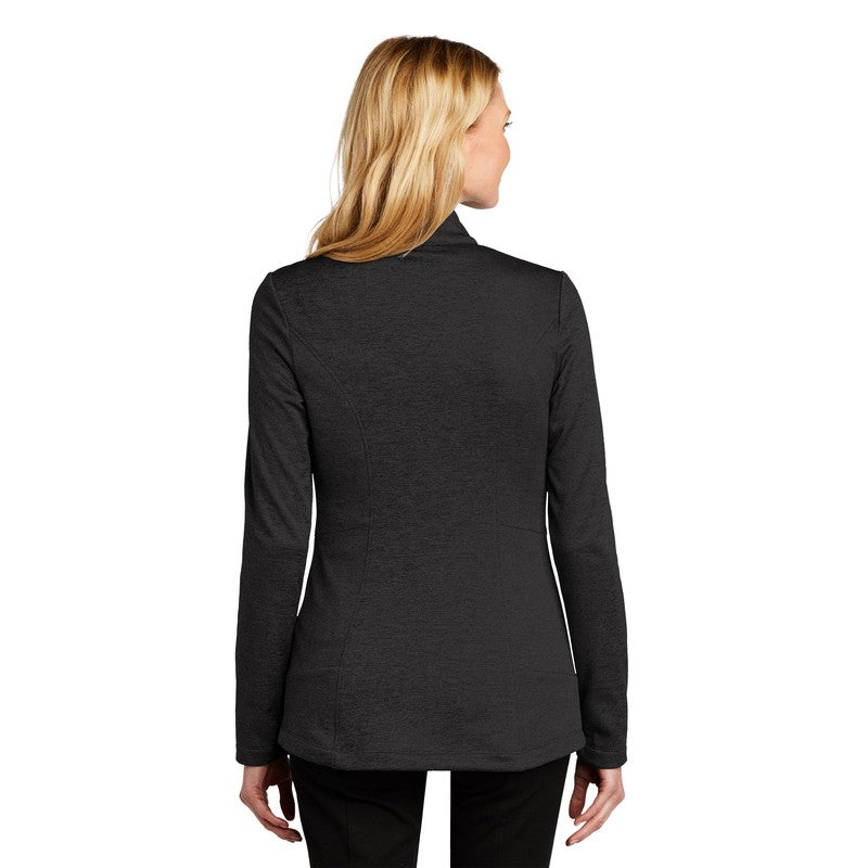 SEI Ladies Collective Striated Fleece Jacket-Deep Black Heather