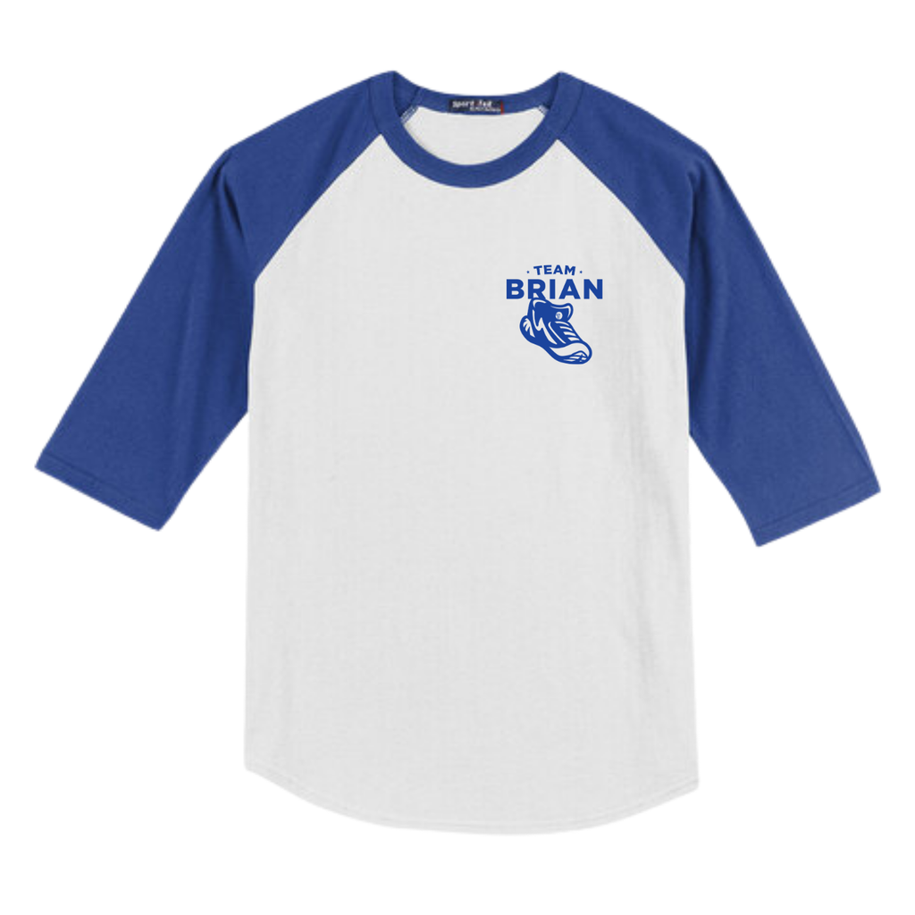 SEI TEAM BRIAN Sport-Tek® Youth Colorblock Raglan Jersey - White/Royal