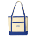 SEI TEAM BRIAN Port Authority® Medium Cotton Canvas Tote - Natural/True Royal