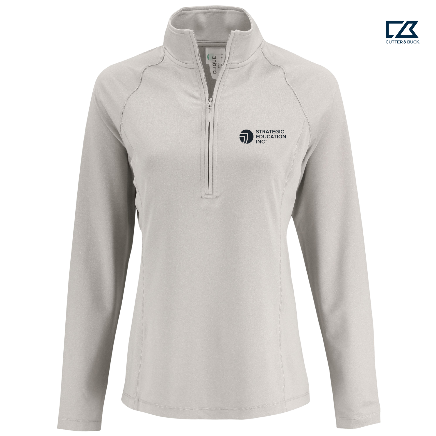 SEI Clique Dash Recycled Women's Quarter Zip Sweatshirt - Silver Grey Heather