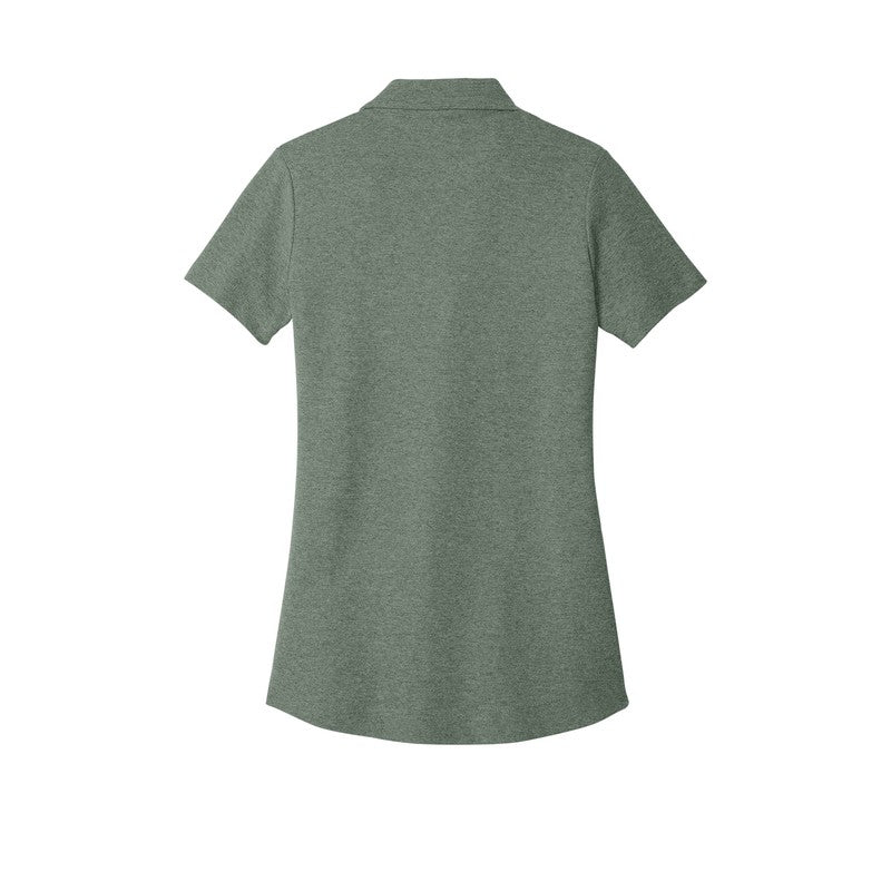 T4G Port Authority® Women's C-FREE® Cotton Blend Pique Polo - Dark Green Heather